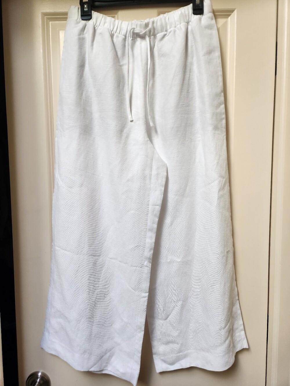 Aritzia Lodge Pant In White  CruiseLinen, Wide Leg Cropped - NWT - Picture 3 of 10